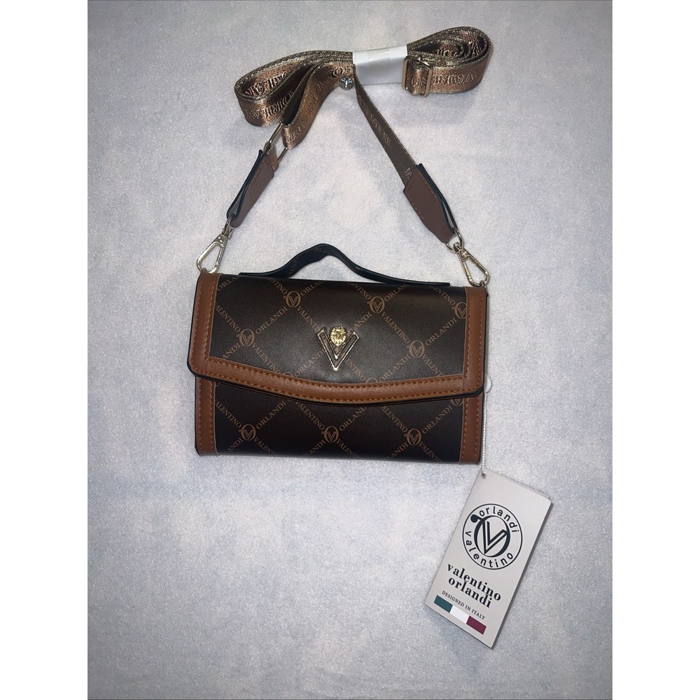 Valentino Orlandi Printed Vegan Leather Crossbody‎ Bag V-3001 NWT $160 MRSP